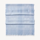 Silk Check Scarf in Sky Blue Silk Modal from Aspinal of London