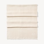 Silk Check Scarf in Ivory Silk Modal from Aspinal of London