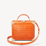 The Trunk in Deep Shine Marmalade Small Croc from Aspinal of London