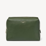 London Toiletry Bag in Racing Green Pebble from Aspinal of London