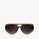 Cabo Aviator Sunglasses in Olive Crystal from Aspinal of London