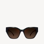 Ivy Cat-Eye Sunglasses in Green Striation from Aspinal of London