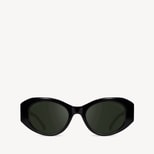Evie Oval Sunglasses in Black from Aspinal of London