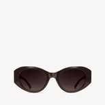Evie Oval Sunglasses in Chocolate from Aspinal of London