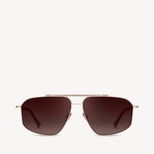 Monte Carlo Aviator Sunglasses in Light Gold Stainless Steel from Aspinal of London