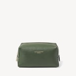 London Makeup Bag in Racing Green Pebble from Aspinal of London