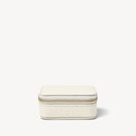 Small Travel Jewellery Case Ivory Pebble from Aspinal of London