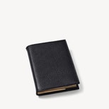 A7 Refillable Luxury Pocket Notebook in Black Pebble - Lined Pages from Aspinal of London