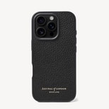 iPhone 16 Pro Case in Black Pebble from Aspinal of London