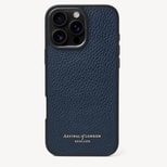 iPhone 16 Pro Max Case in Navy Pebble from Aspinal of London