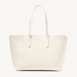 Zipped East West Tote in Chalk White Pebble from Aspinal of London