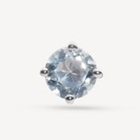 Floating Solitaire Aquamarine Stud Earrings in 14ct White Gold from Aspinal of London