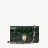 Mayfair® Clutch in Evergreen Patent Croc from Aspinal of London