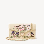 Mayfair® Clutch in English Garden Hand Embroidery on Canvas Raffia from Aspinal of London