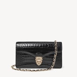 Mayfair® Clutch in Black Patent Croc from Aspinal of London