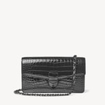 Mayfair® 2 Clutch in Black Patent Croc from Aspinal of London