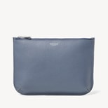 Large Ella Pouch in Heritage Blue Pebble from Aspinal of London