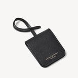 Travel Luggage Tag in Black Soft Saffiano from Aspinal of London