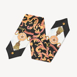 Signature Shield Silk Neck Bow Scarf in Black from Aspinal of London
