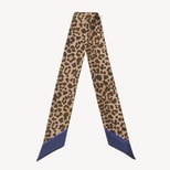Skinny Silk Scarf in Leopard Print Pure Silk from Aspinal of London