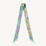 Green Rose Skinny Silk Scarf in Mint Floral Pure Silk from Aspinal of London