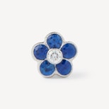 Athena 18ct White Gold Sapphire & Diamond Cluster Stud Earrings from Aspinal of London