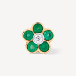 Athena 18ct Gold Emerald & Diamond Cluster Stud Earrings from Aspinal of London