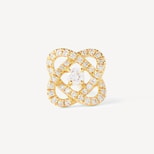 Entwined Knot Diamond Earrings set in 18ct Gold from Aspinal of London