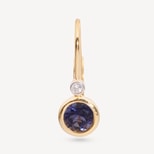 Diamond Earrings with Iolite in 14ct Gold from Aspinal of London