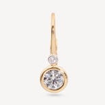Diamond Earrings with White Sapphire in 14ct Gold from Aspinal of London