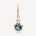 Diamond Earrings with Swiss Blue Topaz in 14ct Gold from Aspinal of London