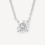 Floating Diamond 0.50ct Solitaire Necklace in 14ct White Gold from Aspinal of London