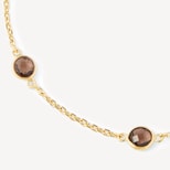 Gemstone Bracelet in Smoky Quartz & 18ct Gold Vermeil from Aspinal of London