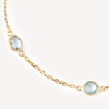 Gemstone Bracelet in Swiss Blue Topaz & 18ct Gold Vermeil from Aspinal of London