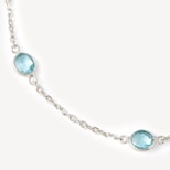 Gemstone Bracelet in Swiss Blue Topaz & Sterling Silver 925 from Aspinal of London
