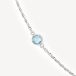 Gemstone Necklace in Swiss Blue Topaz & Sterling Silver 925 from Aspinal of London