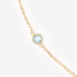Gemstone Necklace in Swiss Blue Topaz & 18ct Gold Vermeil from Aspinal of London