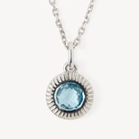 Gemstone Pendant Necklace in Swiss Blue Topaz & Sterling Silver 925 from Aspinal of London