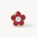 Athena 18ct Gold Ruby & Diamond Cluster Stud Earrings from Aspinal of London