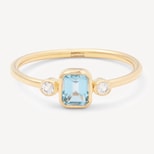 Gemstone Ring in Swiss Blue Topaz & 18ct Gold Vermeil from Aspinal of London