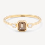 Gemstone Ring in Smoky Quartz & 18ct Gold Vermeil from Aspinal of London