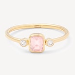 Gemstone Ring in Rose Quartz & 18ct Gold Vermeil from Aspinal of London