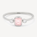 Gemstone Ring in Rose Quartz & Sterling Silver 925 from Aspinal of London
