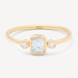 Gemstone Ring in Rainbow Moonstone & 18ct Gold Vermeil from Aspinal of London