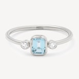 Gemstone Ring in Swiss Blue Topaz & Sterling Silver 925 from Aspinal of London