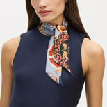 Skinny Silk Scarf in Neutral Pure Silk from Aspinal of London