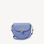 Portobello Crossbody in Deep Shine Capri Blue Small Croc from Aspinal of London