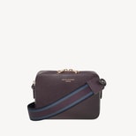 Camera Crossbody with Changeable Straps in Fig Pebble from Aspinal of London