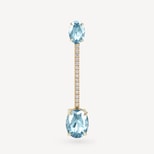 Diamond Straight Drop Earrings in Diamond, Sky Blue Topaz & 14ct Gold from Aspinal of London