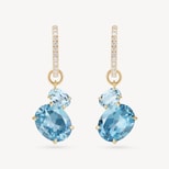 Diamond & Duo Gemstone Hoop Earrings in Diamond, Sky Blue & Swiss Blue Topaz & 14ct Gold from Aspinal of London